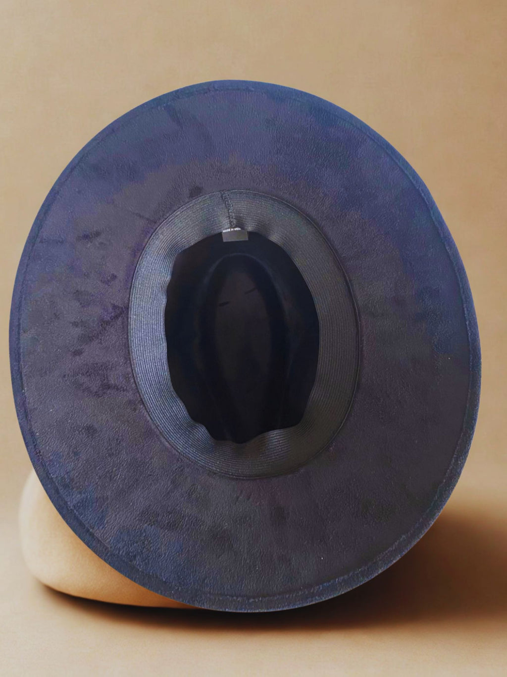 Sombrero Piel Ante Negro Cinta Ancha