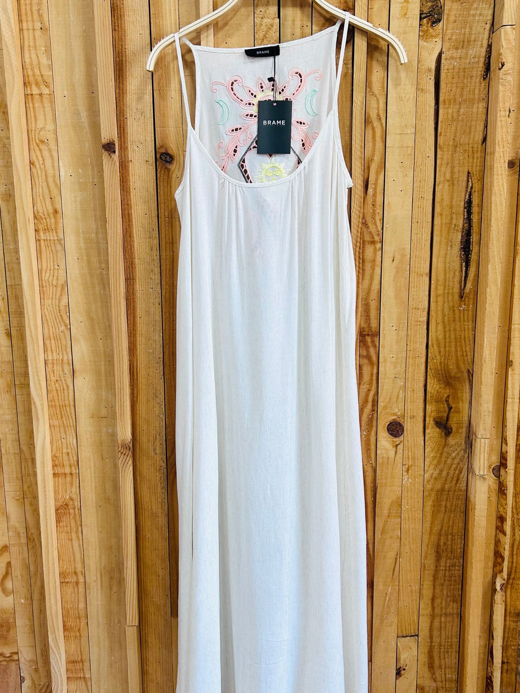 Vestido Largo Tirantes Espalda Calado - Blanco