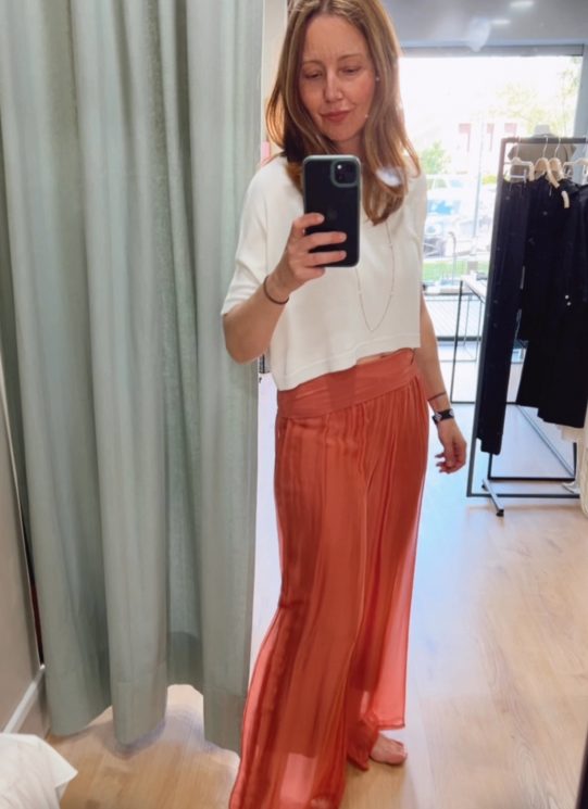 Pantalón Seda Fluido Coral