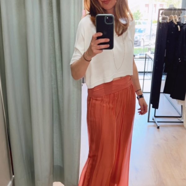 Pantalón Seda Fluido Coral