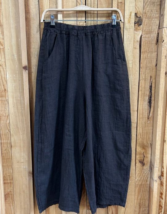 Pantalón Lino holgado Chocolate