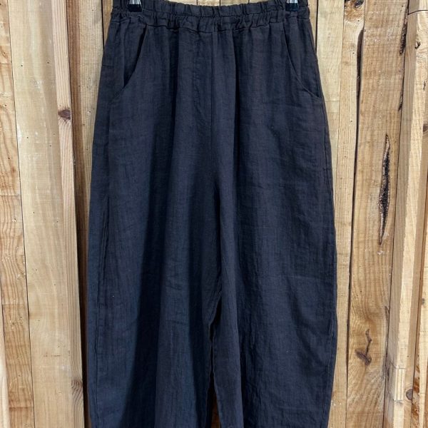 Pantalón Lino holgado Chocolate