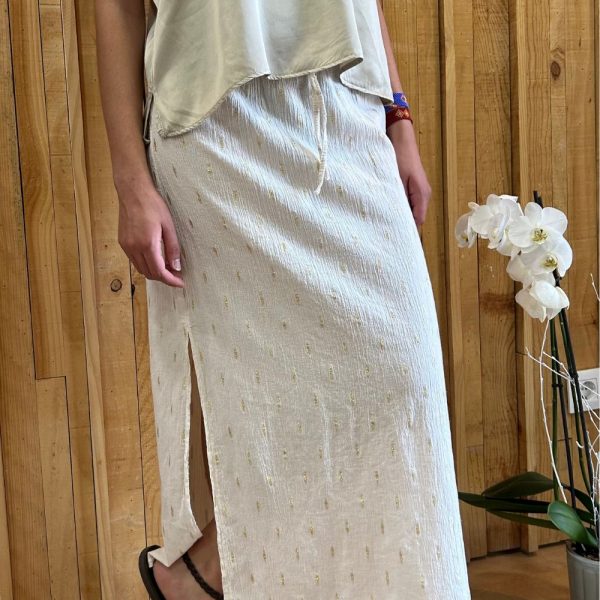 Falda motivos lurex Blanca