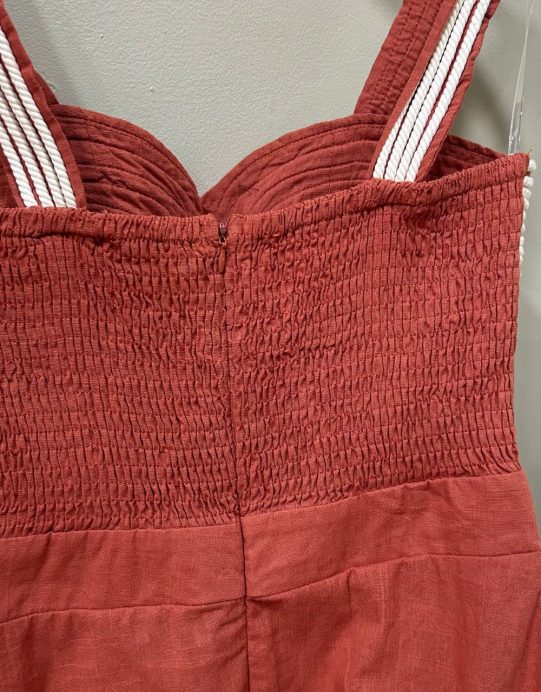 Vestido largo bordado cuerpo Terracota - Imagen 5