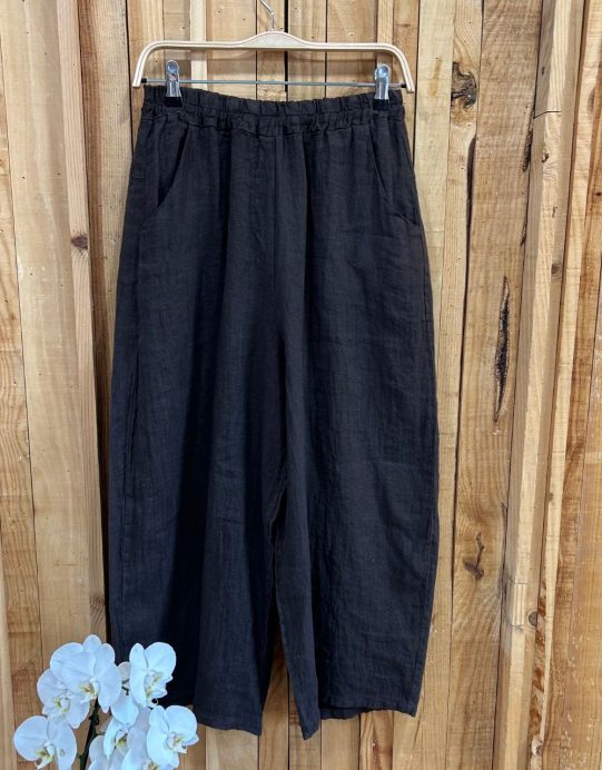 Pantalón Lino holgado Negro