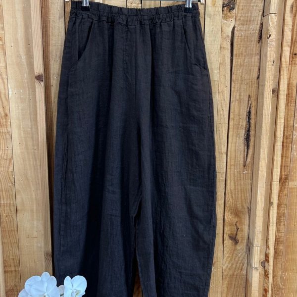 Pantalón Lino holgado Negro