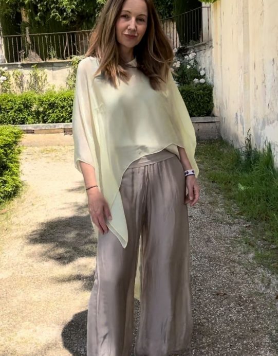 Pantalón Seda Fluido Perla