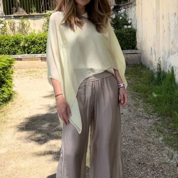 Pantalón Seda Fluido Perla
